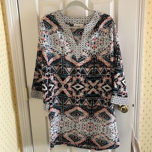 Matison Stone Silk Aztec dress S